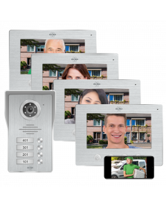 Wifi IP Video Deur Intercom – 4 Appartementen (DV477IP4)