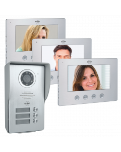 Video Deur Intercom - 3 Appartementen - Met 3 x 7 inch kleurenscherm (DV477W3)