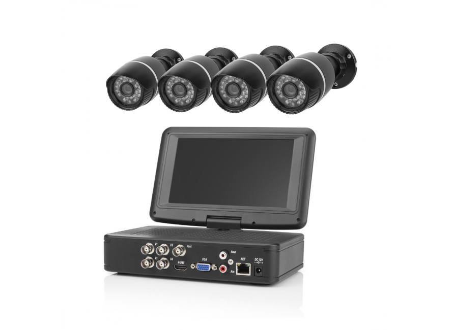 Bedraad camerasysteem - met monitor - 4-kanaals - schijf - 4 camera's HD (EL431DVR) ELRO
